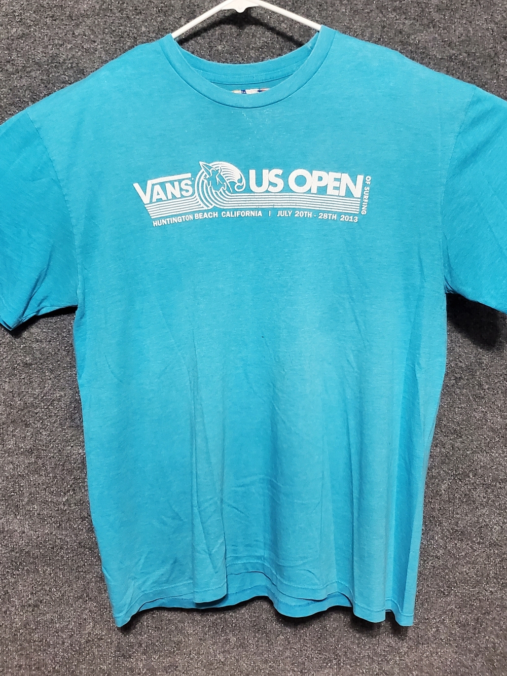Vans US Open Surf Surfing Huntington Beach 2013 Shirt Mens XL Blue Skate Summer